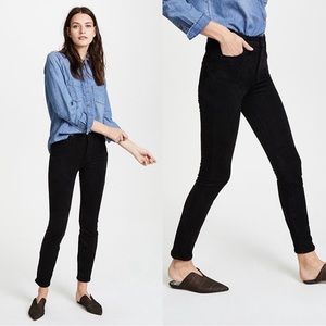 MOTHER Revolve High Waisted Faux‎ Suede Looker Pants Black 30